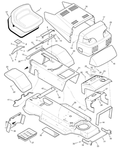 Part Location Diagram of 48X226 Briggs and Stratton Decal, Right Hood